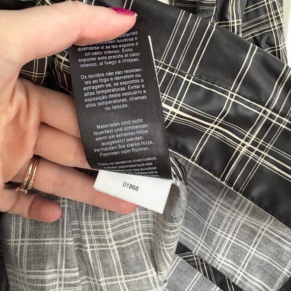 Columbia Black and White Plaid Rain Trench Coat - Picture 9 of 9